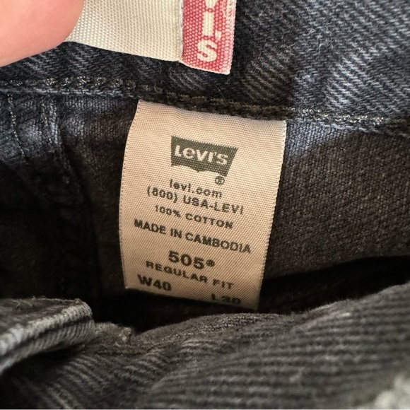 Levi's 505 regular fit black denim jeans 40x30 - Picture 5 of 5